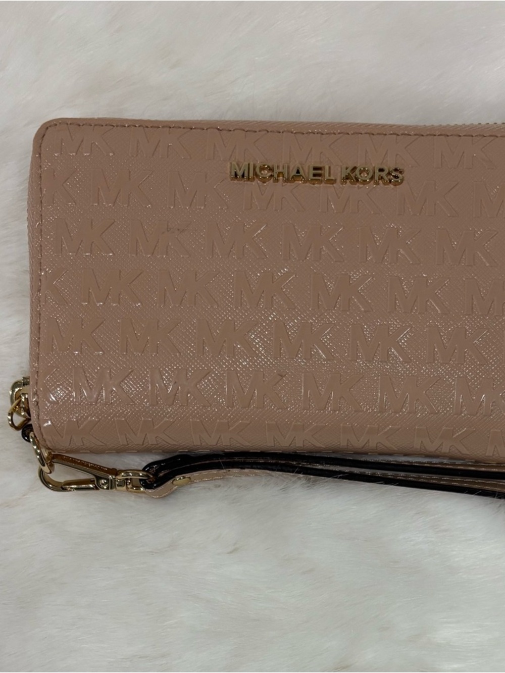 Michael Kors Blush Embossed MK Wristlet